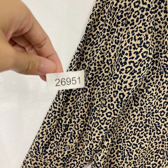 New J. Crew Top size XL Leopard Print Long Sleeve Button Down Cotton - Picture 10 of 10